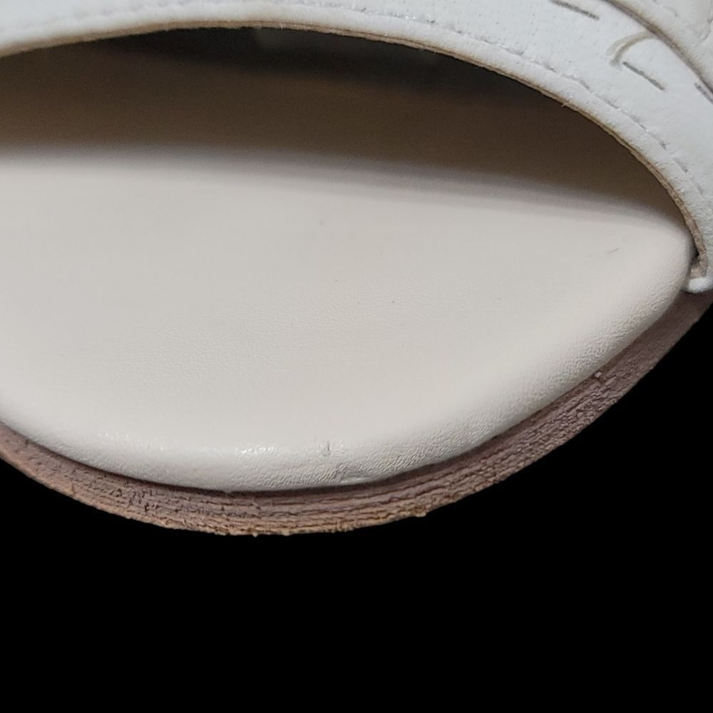 SAM Edelman Ennette Leather Sling Back Open Toe Bootie Cream - Picture 9 of 14